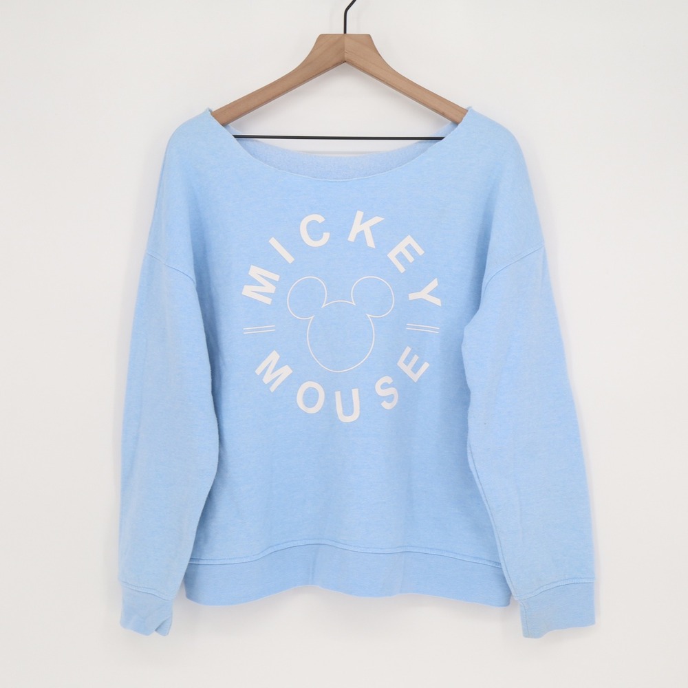 Primark Sweatshirt Womens M Disney Mickey Mouse Light Blue Graphic Excellent